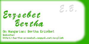 erzsebet bertha business card